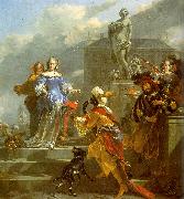Nicholaes Berchem A Moor Presenting a Parrot to a Lady Sweden oil painting reproduction